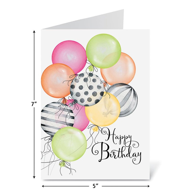 Current Striped Celebration Birthday Cards - Set of 8 (4 designs), Large 5" x 7" Birthday Cards, Sentiments Inside, Envelopes Included - Image 4
